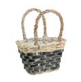 Floristik24 Basket with handle cream-gray 20.5cm x 14cm H13cm