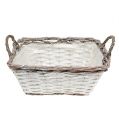 Floristik24 Square basket with handles natural white 31 x 24cm