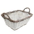 Floristik24 Square basket with handles natural white 31 x 24cm