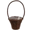 Floristik24 Braided basket with handle Plant basket decorative basket Ø24×H18cm