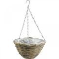 Floristik24 Bowl for hanging, basket for planting natural, washed white H13cm Ø25cm