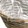 Floristik24 Bowl for hanging, basket for planting natural, washed white H13cm Ø25cm