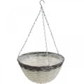 Floristik24 Decorative basket for hanging hanging basket white, dark brown Ø34cm