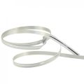 Floristik24 Curling ribbon gift ribbon white with silver stripe 10mm 250m