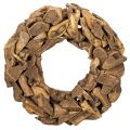 Floristik24 Decorative wreath made of natural wood pieces, round, 35cm