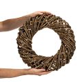 Decorative wreath made of natural branches, rattan wreath, round, large, 45cm. | Floristik24.ie