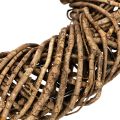 Decorative wreath made of natural branches, rattan wreath, round, large, 45cm. | Floristik24.ie