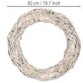 Round twig wreath for crafting and decorating, door wreath 50cm | Floristik24.ie