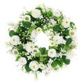 Floristik24 Flower wreath deco white Bellis door wreath silk flowers Ø30cm
