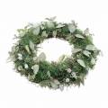 Decorative wreath eucalyptus and artificial cones Ø45cm green, white