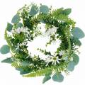 Floristik24 Artificial eucalyptus wreath with fern, cape daisies and jasmine, door wreath, decorative wreath, table decoration