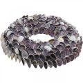 Floristik24 Shell wreath, violet chippy natural shells, ring made of shells Ø25cm