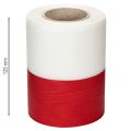 White and red moiré wreath ribbon, 125mm - mourning ribbon, decorative ribbon, bow ribbon, festive ribbon, 25m roll | Floristik24.ie