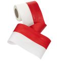 White and red moiré wreath ribbon, 125mm - mourning ribbon, decorative ribbon, bow ribbon, festive ribbon, 25m roll | Floristik24.ie