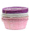 Floristik24 Chip basket round lilac/white/pink Ø25cm 6pcs