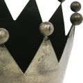 Deco crown antique look gray metal table decoration Ø15cm H15cm | Floristik24.ie