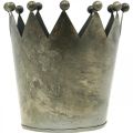 Deco crown antique look gray metal table decoration Ø15cm H15cm | Floristik24.ie