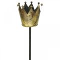 Floristik24 Tea light holder crown to stick brass Ø9.5cm H50cm