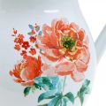 Floristik24 Decorative jug, flower vase vintage look, enamel jug with rose motif H19cm