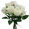 Floristik24 Artificial roses in bunch white 30cm 8 pcs