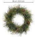 Artificial pine branch wreath with cones 60 cm | Floristik24.ie