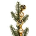 Artificial fir branch with gold-colored mini Christmas tree baubles, 46cm, 2 pieces | Floristik24.ie