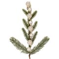 Floristik24 Artificial fir branch with white mini Christmas tree baubles, 46cm, 2 pieces