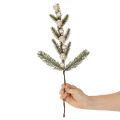 Artificial fir branch with white mini Christmas tree baubles, 46cm, 2 pieces | Floristik24.ie