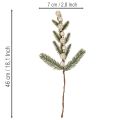 Artificial fir branch with white mini Christmas tree baubles, 46cm, 2 pieces | Floristik24.ie