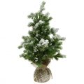 Floristik24 Artificial Mini Christmas Tree in a Sack Snowy Ø32cm H55cm