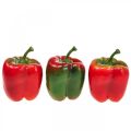 Floristik24 Artificial Vegetable Deco Pepper Red Green Ø 8cm H13cm