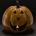 Ceramic pumpkin with face, LED