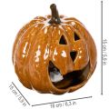Ceramic Pumpkin Halloween LED Decoration 15cm | Floristik24.ie