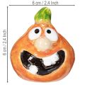 Decorative pumpkin figurine as a fun autumn decoration, 6cm, 2 pieces | Floristik24.ie
