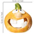 Pumpkin decorative figure and tealight holder, funny face, autumn decoration, 12cm, 2 pieces | Floristik24.ie