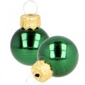 Floristik24 Mini Christmas balls glass green matt/glossy Ø2cm 44p