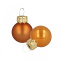 Floristik24 Mini Christmas balls glass orange matt/glossy Ø2cm 44p