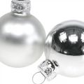 Floristik24 Christmas balls glass silver ball matt/glossy Ø4cm 60p