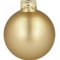 Floristik24 Christmas balls glass golden matt shiny Ø5.5cm 26pcs