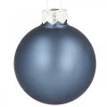 Floristik24 Christmas balls glass blue matt shiny Ø5.5cm 26pcs