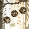 Floristik24 Christmas bauble leopard pattern with golden glitter 7cm 3pcs