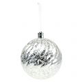 Floristik24 Ball plastic silver with lighting Ø20cm