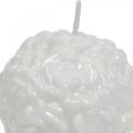 Floristik24 Ball candle roses round candle white candle decoration Ø7cm
