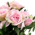 Floristik24 Artificial flowers rose bouquet pink L26cm 3pcs