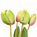Floristik24 Artificial flowers tulip green, spring flower 48cm bundle of 5
