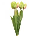 Floristik24 Artificial flowers tulip green, spring flower 48cm bundle of 5