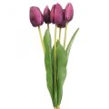 Floristik24 Artificial flowers tulip purple, spring flower 48cm bundle of 5