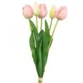 Floristik24 Artificial flowers tulip pink, spring flower 48cm bundle of 5