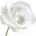 Artificial roses cream wax roses decorative roses wax Ø6cm 18 pcs | Floristik24.ie