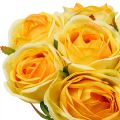 Floristik24 Artificial Roses Yellow Artificial Roses Silk Flowers 28cm 7pcs